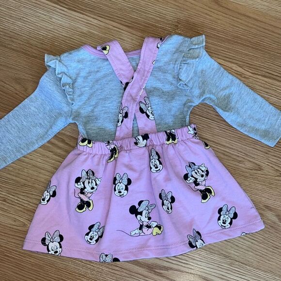 Disney Minnie Mouse 0-3 Months Pink and Gray Dress - Picture 4 of 5